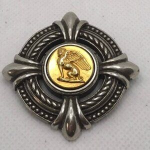 Brighton vintage 2 inch silver and gold tone griffin pin/brooch EUC